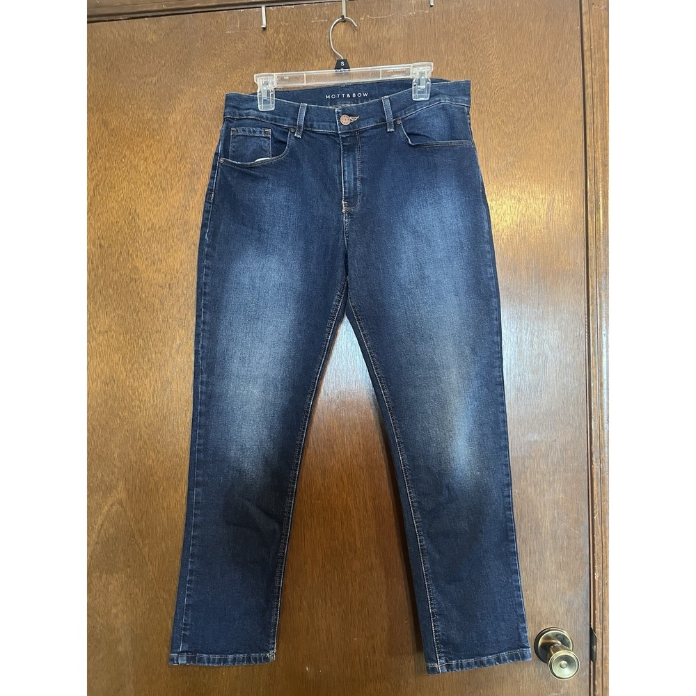 Mott And Bow Boyfriend Jeans Women's 30 X 28 Mid Rise Stretch Medium Blue‎ Wash